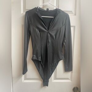 Shein faux leather bodysuit